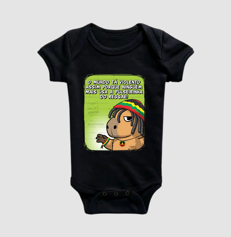 Camiseta Capivara Reggae - Body Infantil
