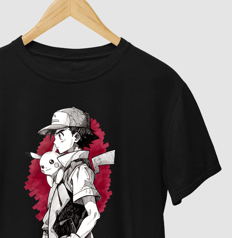 Ash e Pikachu - Arte em Caneta