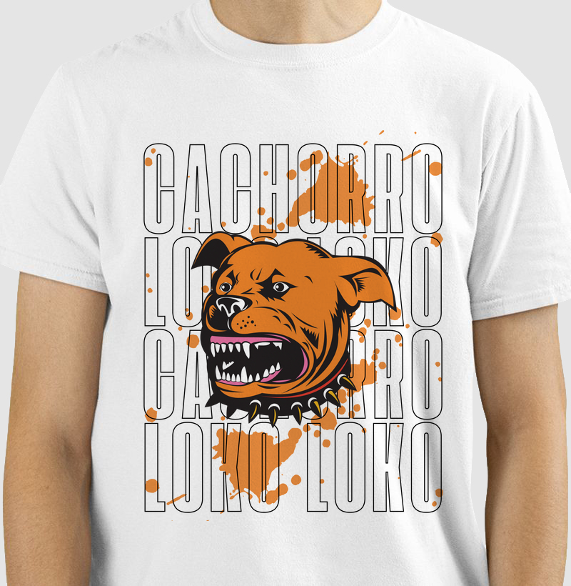 Camiseta Dog Pulse Cachorro Loko - Orange Blood