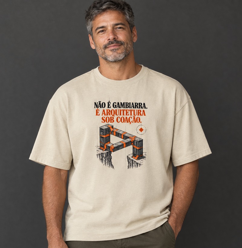 Não é gambiarra. É arquitetura sob coação — Camiseta Oversized