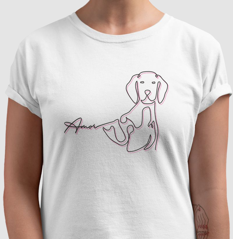 CAMISETA COM ESTAMPA AMOR DOG LINE