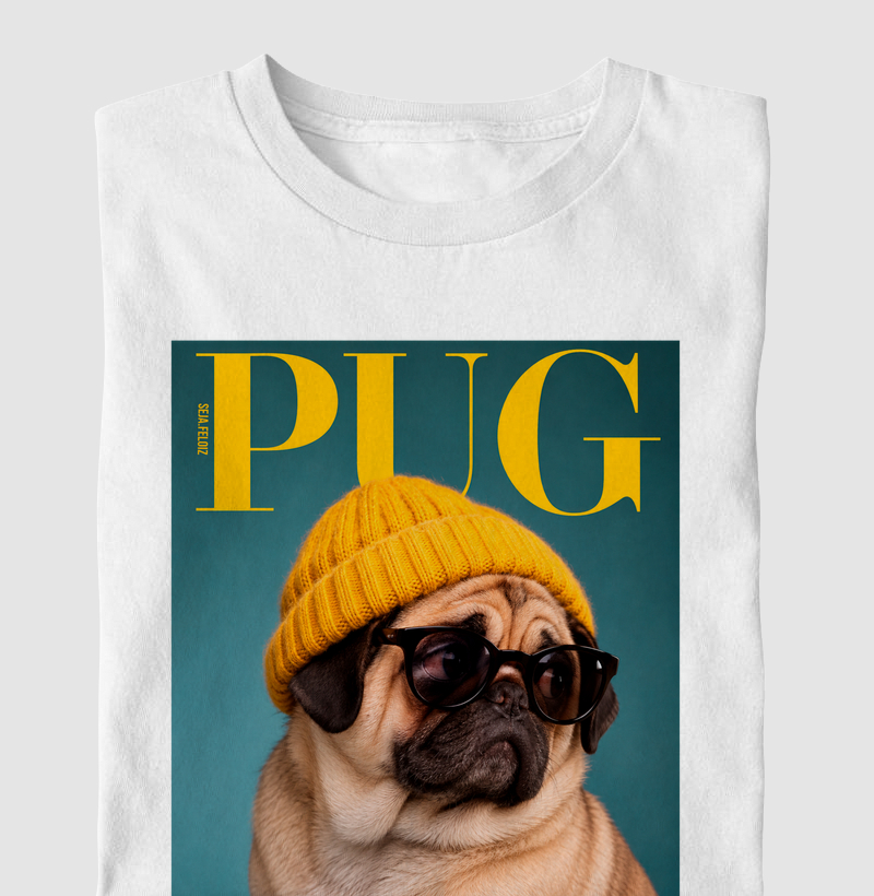 📰🐾 Pug Revista ✨🕶️ - Camiseta Infantil
