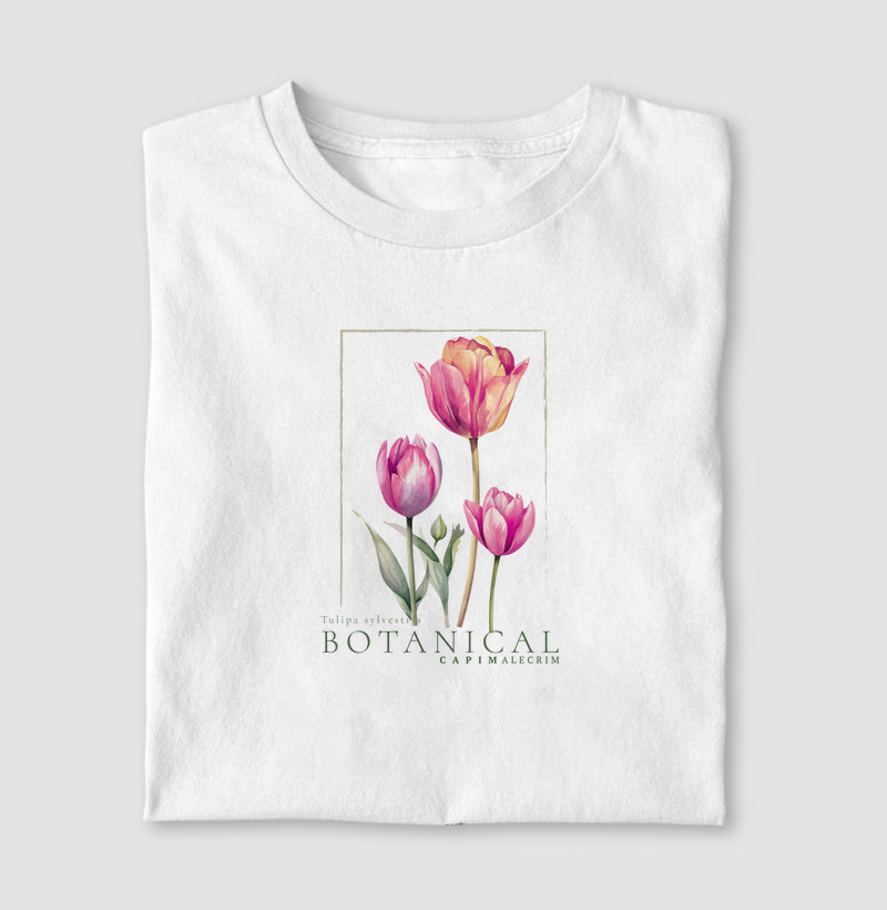 T-shirt Botanical Tulipas Lilás