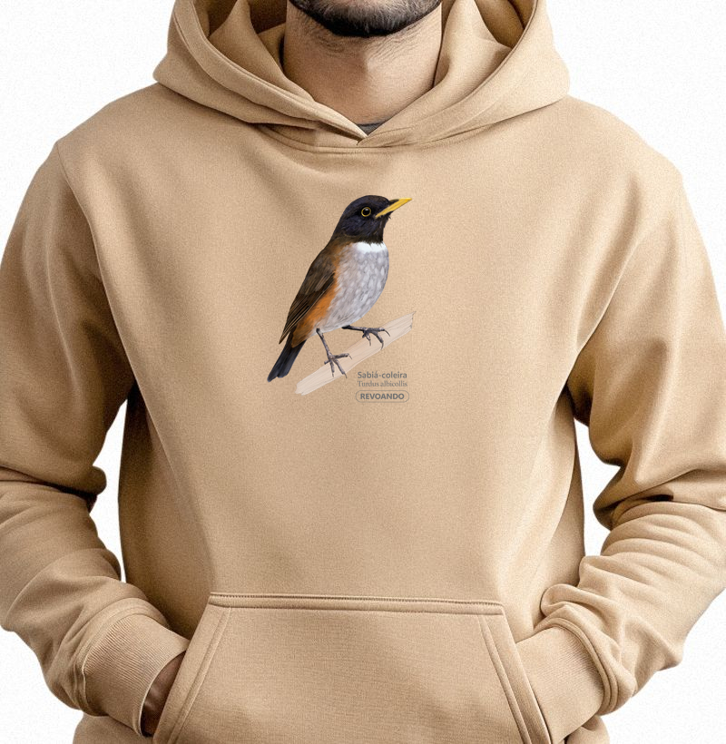 Aves do Brasil - Sabiá-coleira - Moletom Hoodie