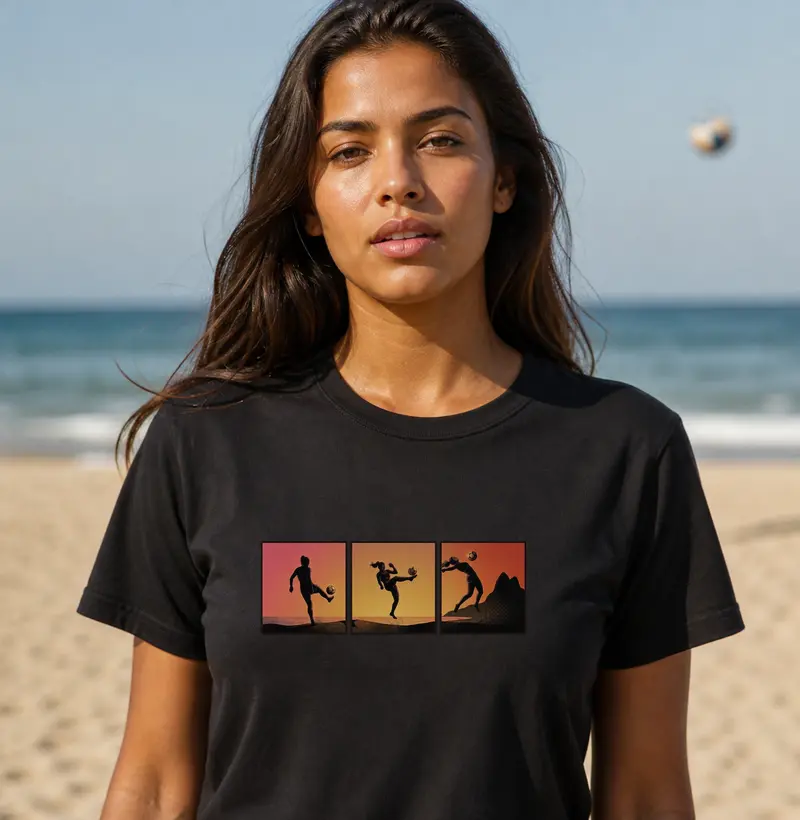 feminina de altinha estampa "fim de tarde" joga bonita