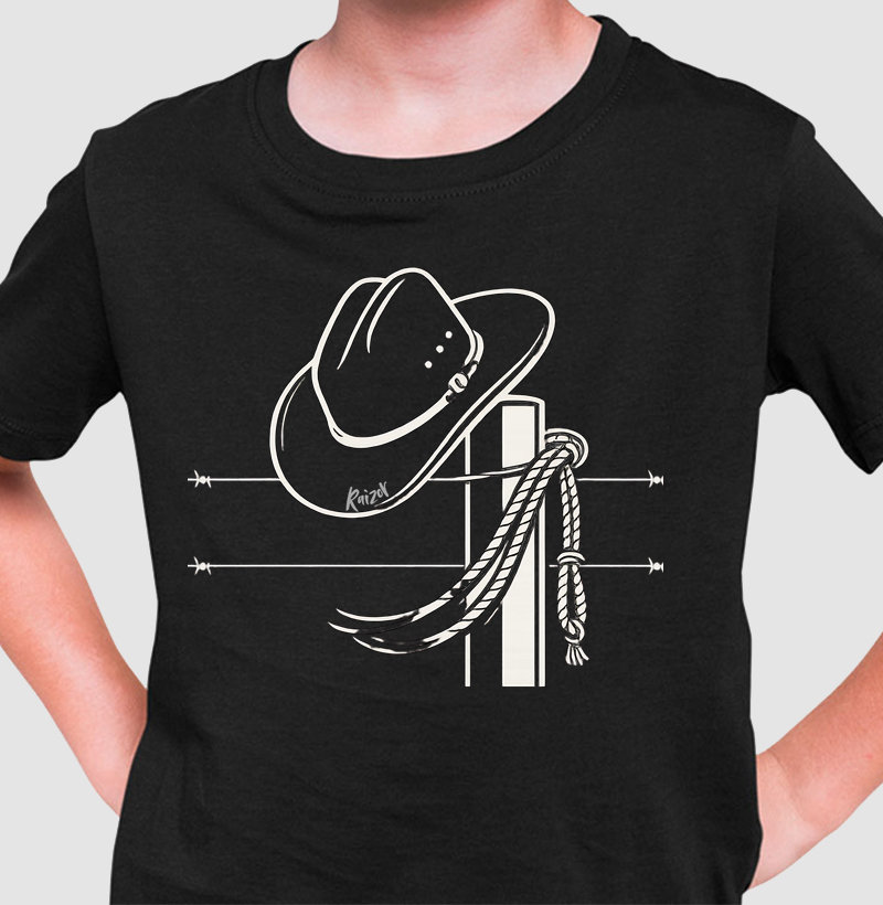 Camiseta Chapéu e laço