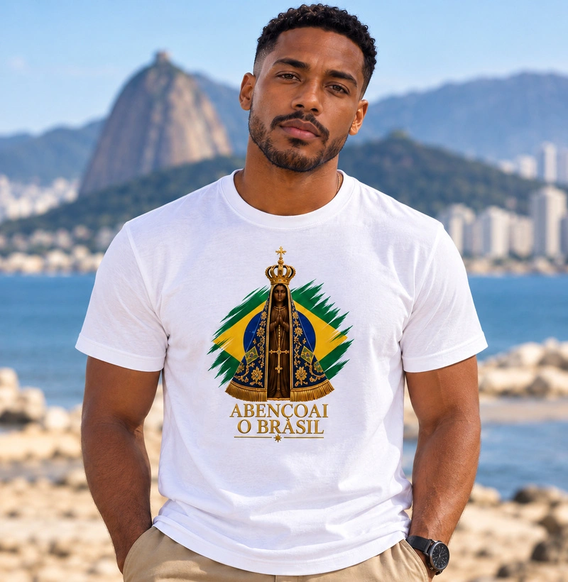 Abençoai o Brasil - Nossa Senhora Aparecida (Algodão Premium)