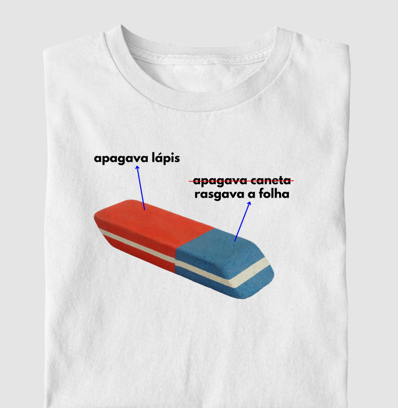 Borracha azul e vermelha (Apagava caneta / rasgava folha)