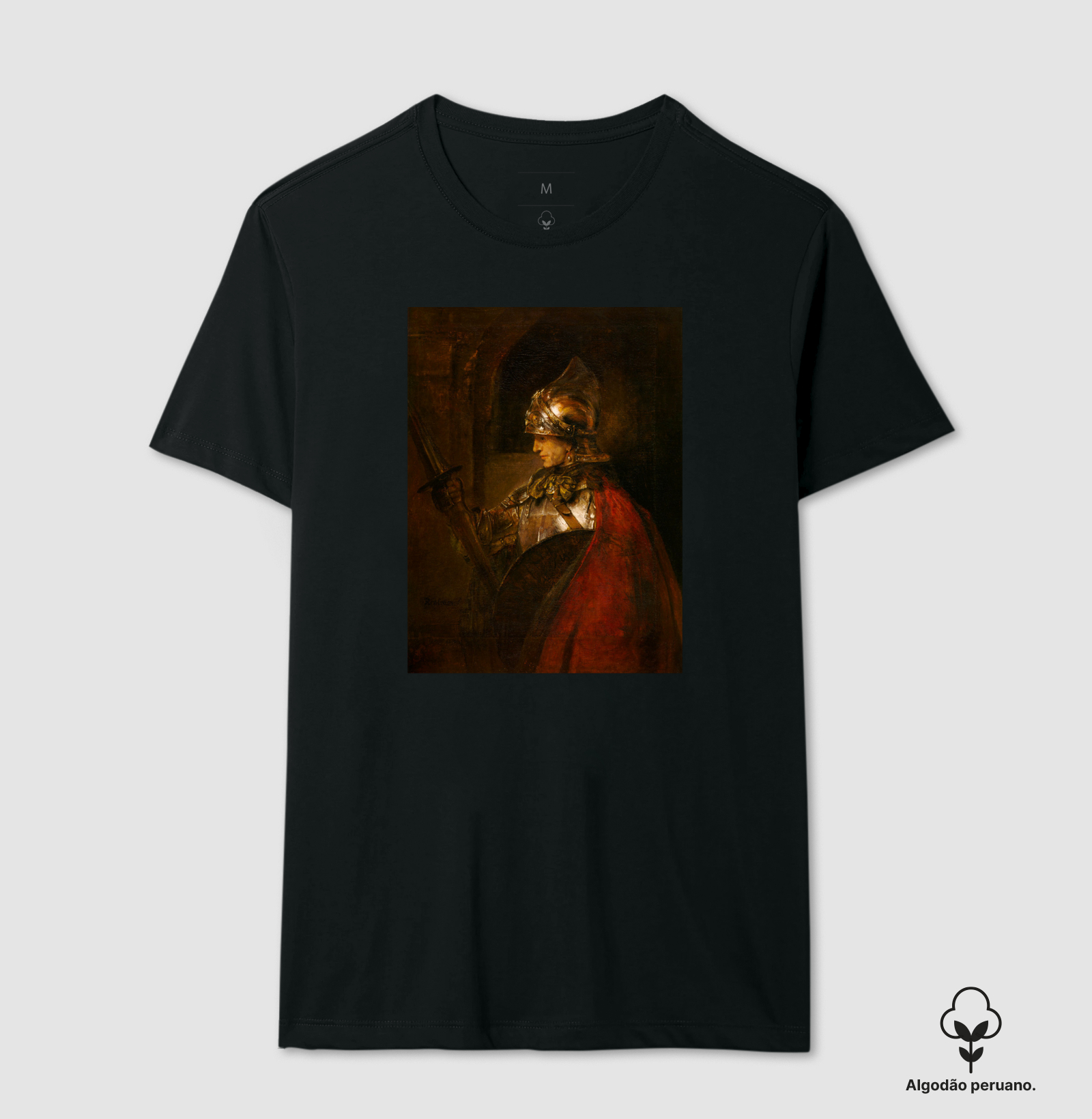 Alexandre, o Grande — Rembrandt (1655) - Camiseta Algodão Peruano