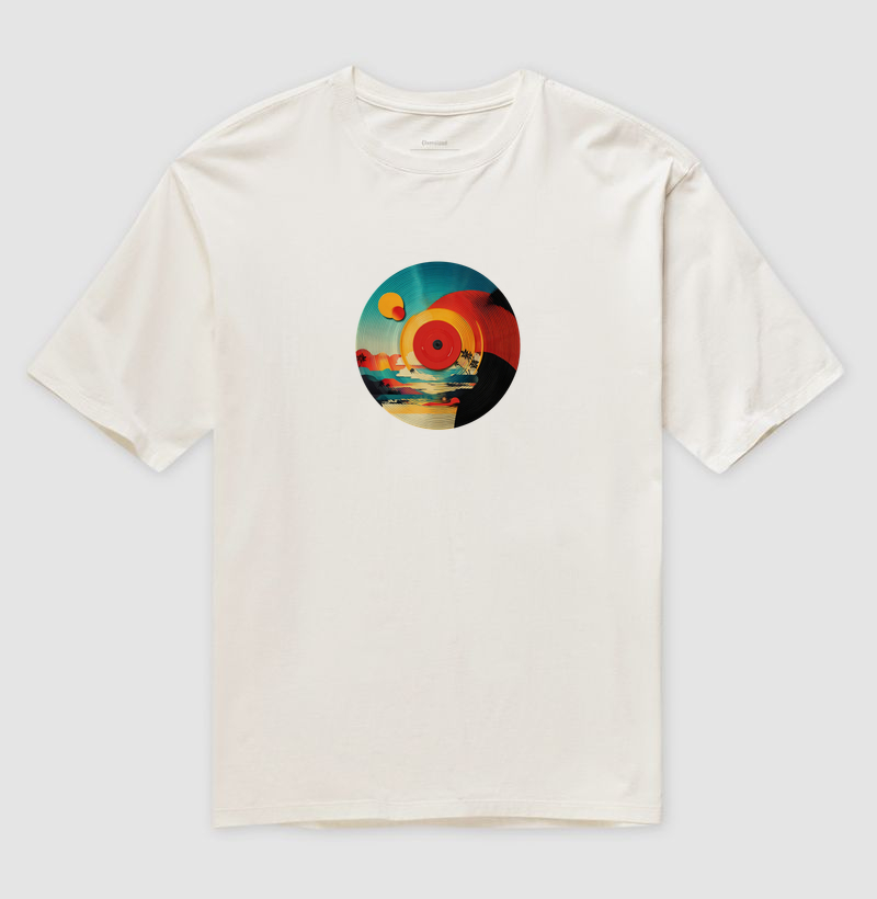 Camiseta Oversized Pôr do Sol em Vinil — Soundtrack 80/90 | Posto80