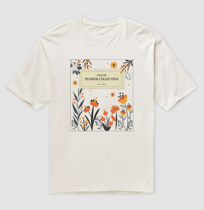 FLOR LARANJA - Oversized - Camiseta Oversized