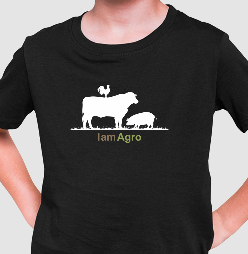 Camiseta Infantil Boi, Galo e Porco 