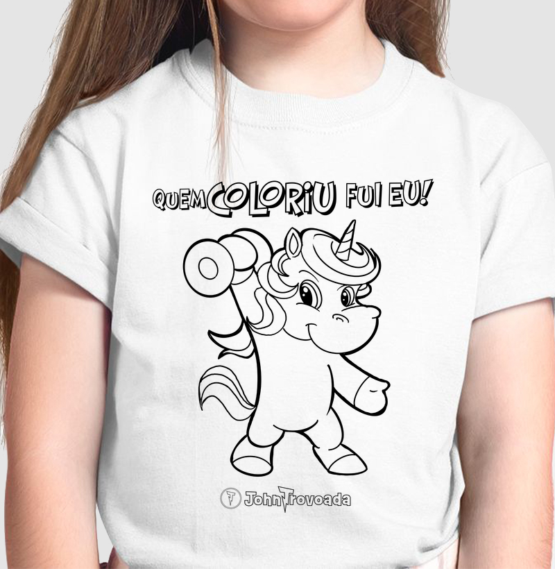 Quem Coloriu Fui Eu - Unicórnio Dumbell