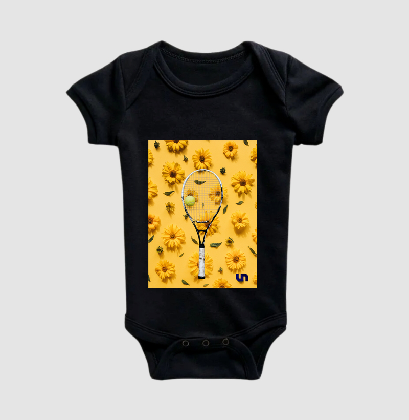 Floral amarela Raquete de tênis