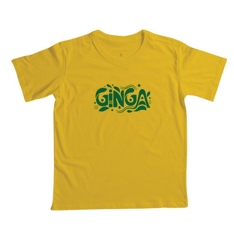 Camiseta Infantil Brasil Ginga Algodão Premium