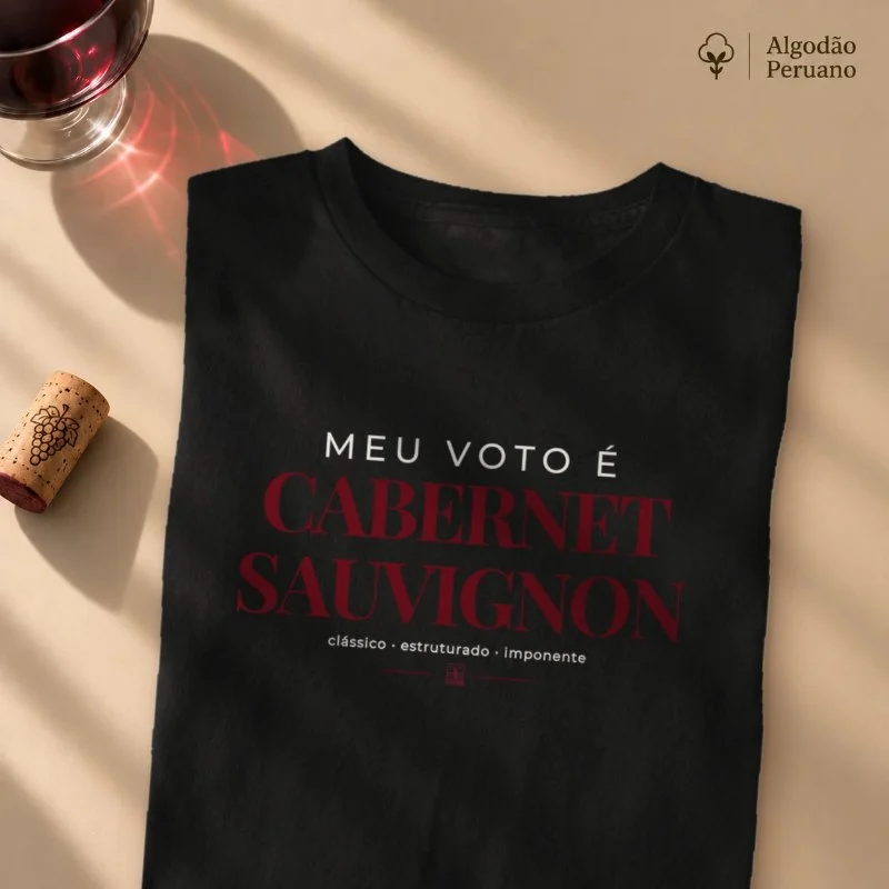 Camiseta “Meu Voto é Cabernet Sauvignon” – Wine Premium