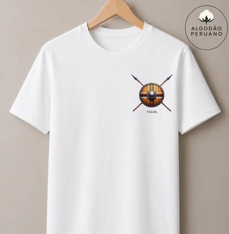 Camiseta Algodão Peruano Coração do Guerreiro - Coleção Raízes
