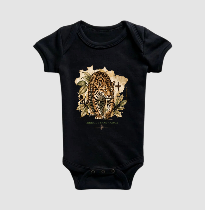 Onça-Pintada Terra de Santa Cruz - Fé, História e Natureza - Body Infantil