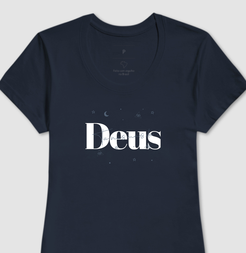 Camiseta Feminina Tá Nas Mãos de Deus