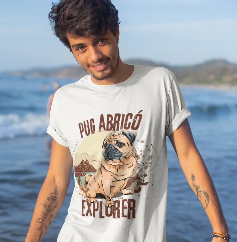 Camiseta Dog Pulse Pug Abricó Explorer – Joyful Journeys
