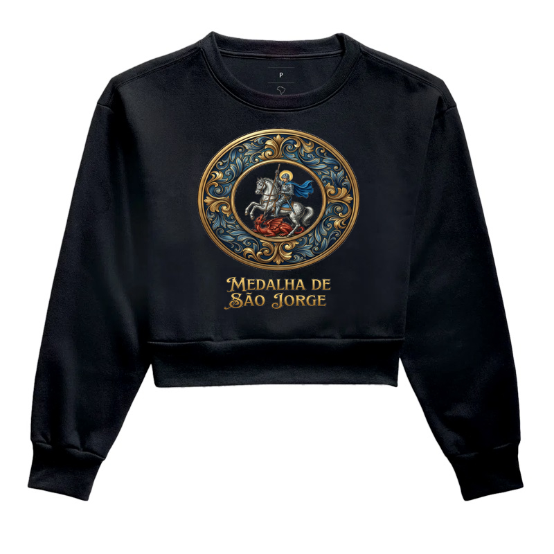 Medalha de São Jorge - Cropped Moletom