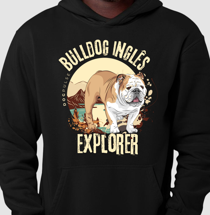 Hoodie Moletom Dog Pulse Bulldog Inglês Explorer – Sturdy Traveler