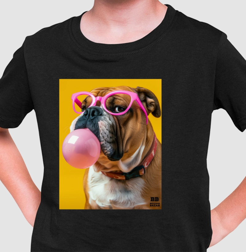 Camiseta Infantil Bulldog Ingles "Chiclete"