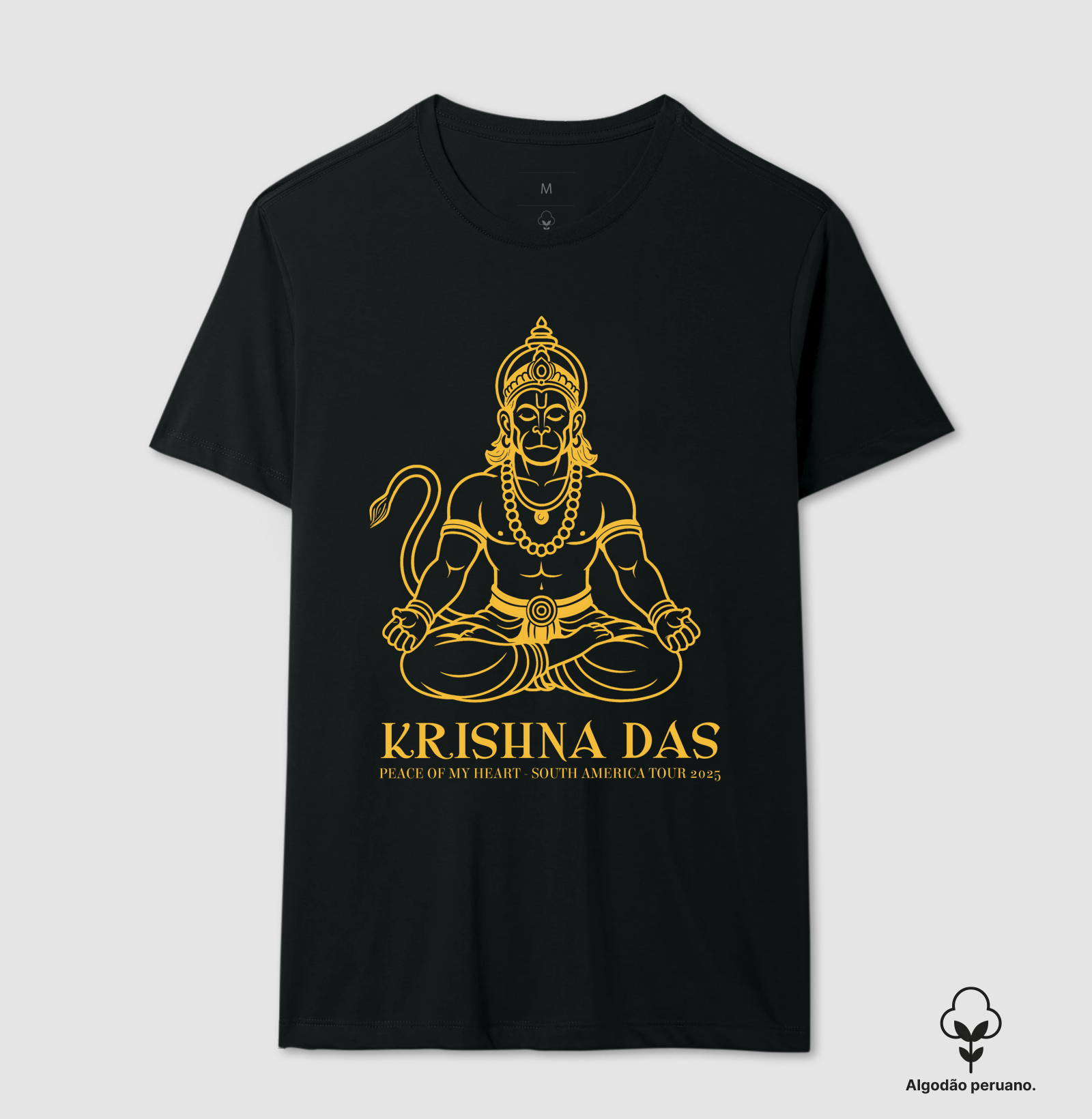 Hanuman - Camiseta Algodão Peruano - Estampa Amarela