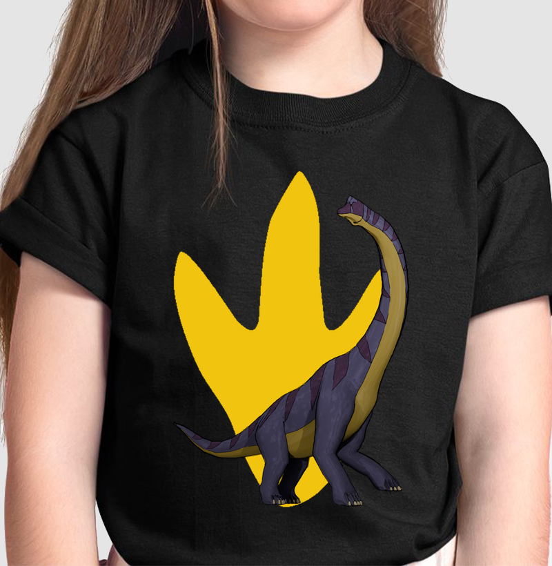 Camisa Algodão Estampada Dinossauro Braquiossauro Premium Dinoloco