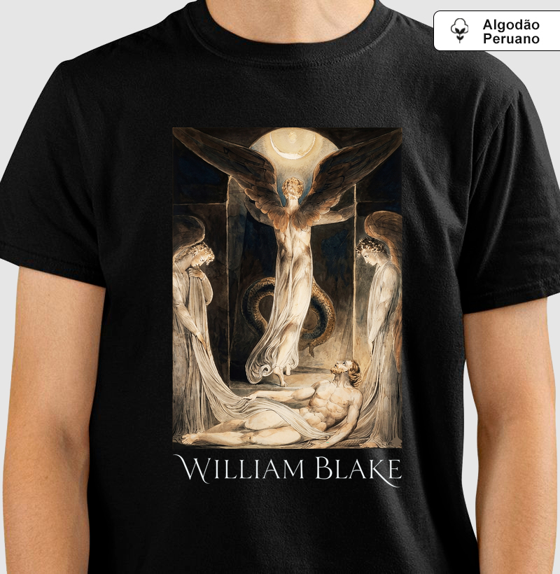 Camiseta Algodão Peruano Tanguis William Blake Anjos no Túmulo