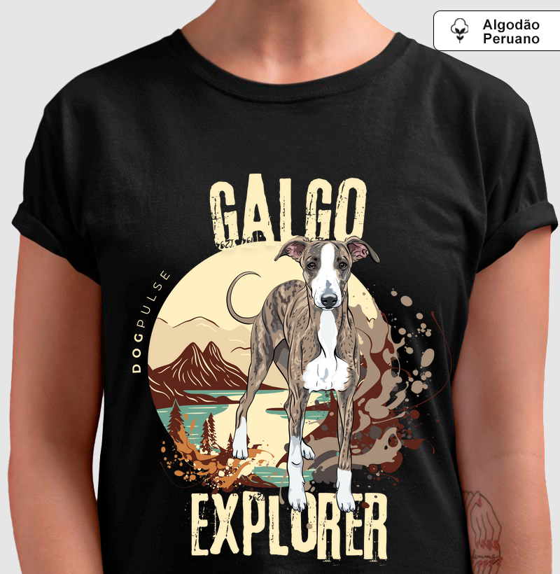 Camiseta Algodão Peruano Dog Pulse Galgo Explorer – Speed of the Wind