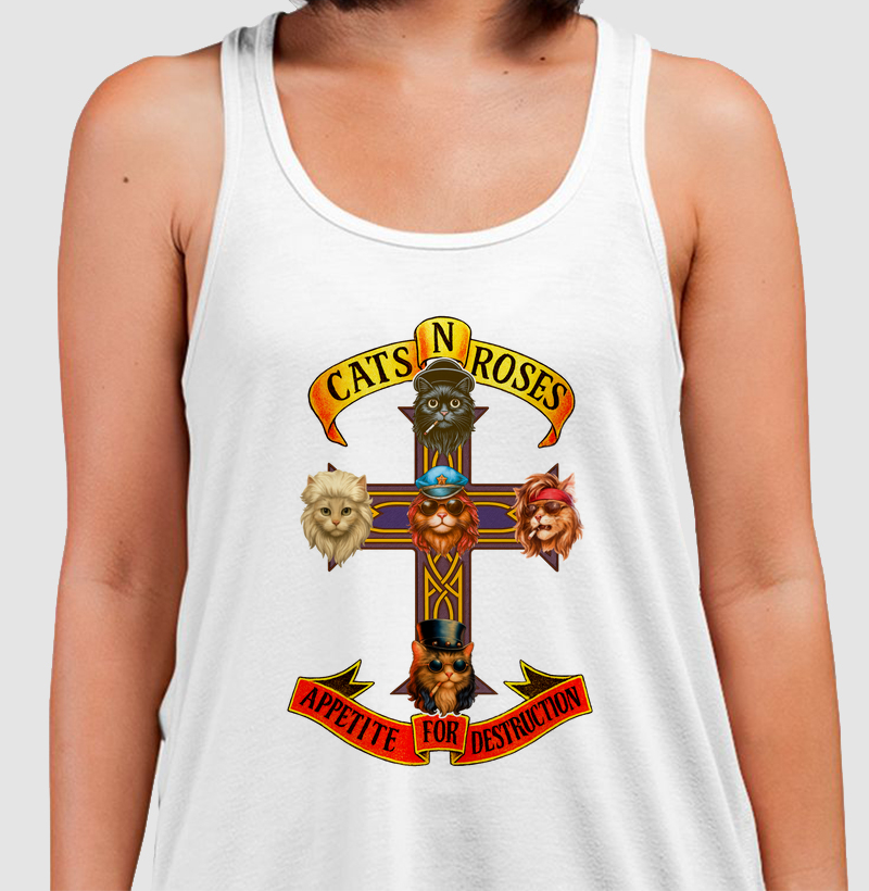 Regata Fã de Guns N' Roses - Logo Estilizado Gatinhos