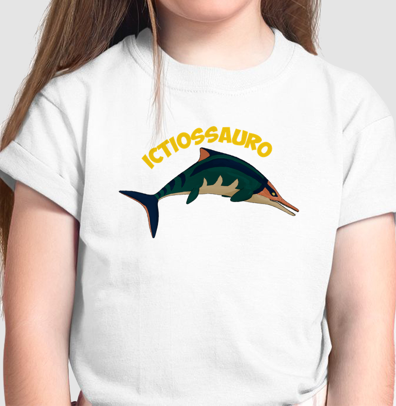 Camiseta Dinossauro Ictiossauro Algodão Premium Dinoloco