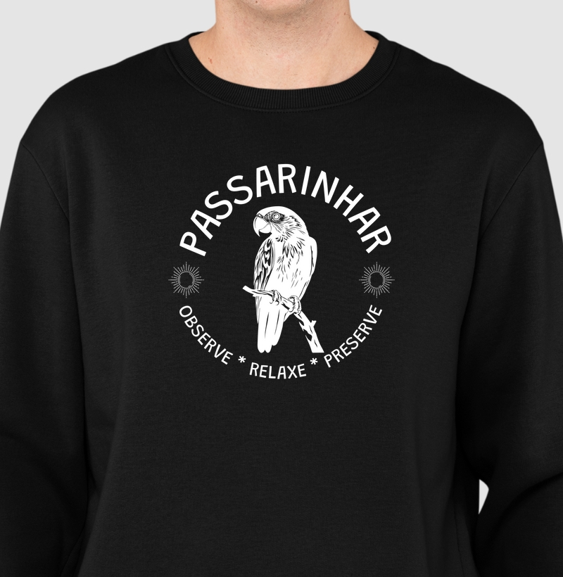 Passarinhar Arara Branco - Moletom