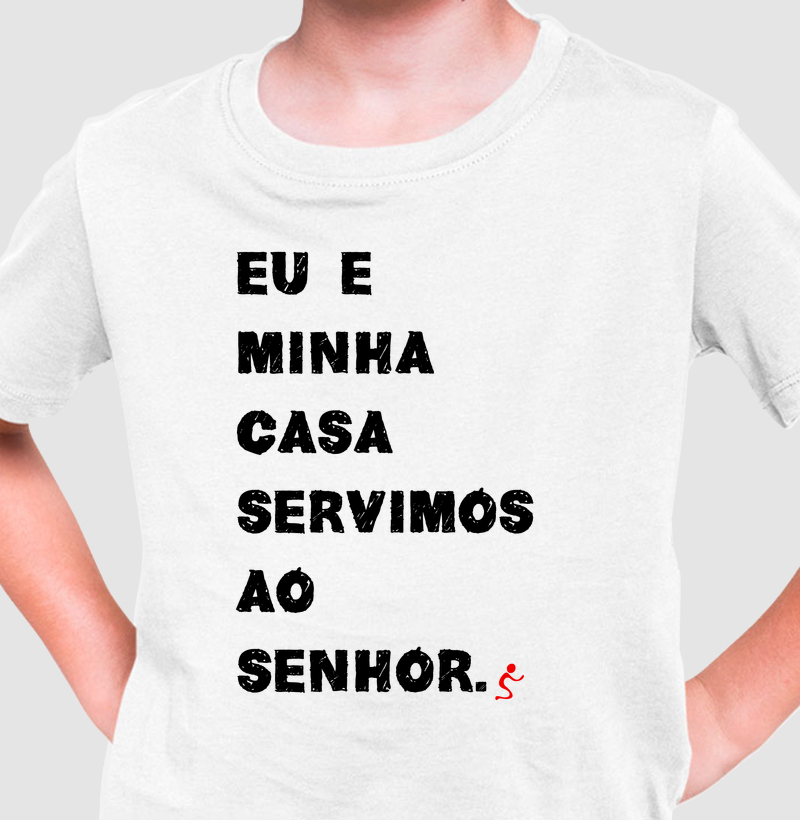 Camiseta Infantil Cristã Eu e Minha Casa