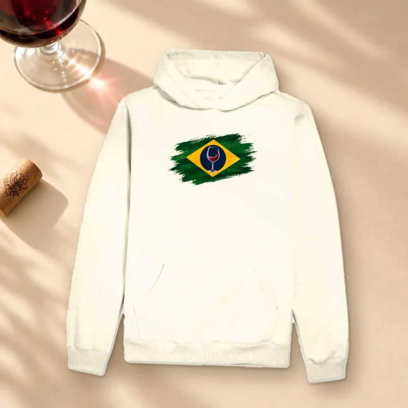Hoodie Moletom Brasil & Vinho - Hoodie Moletom