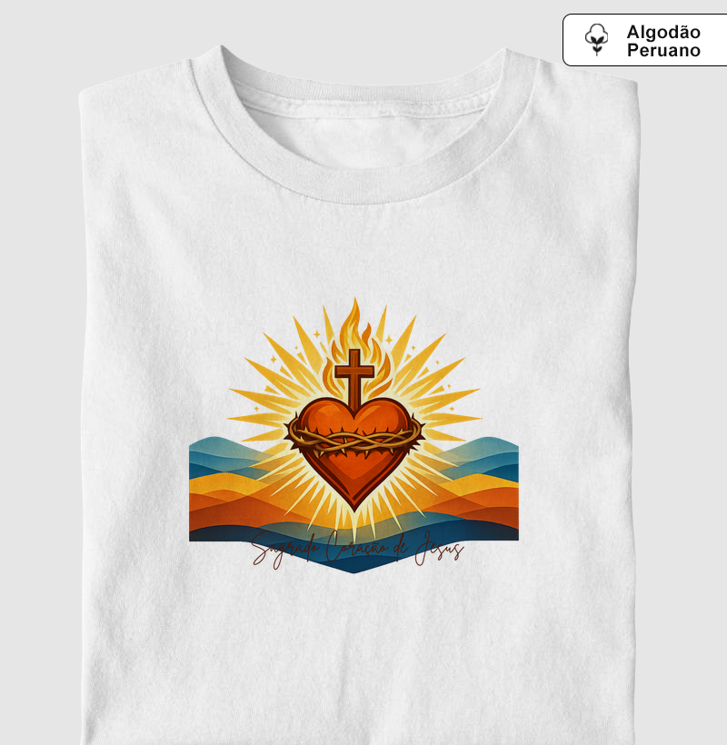 Camiseta Algodão Peruano do Sagrado Coração de Jesus
