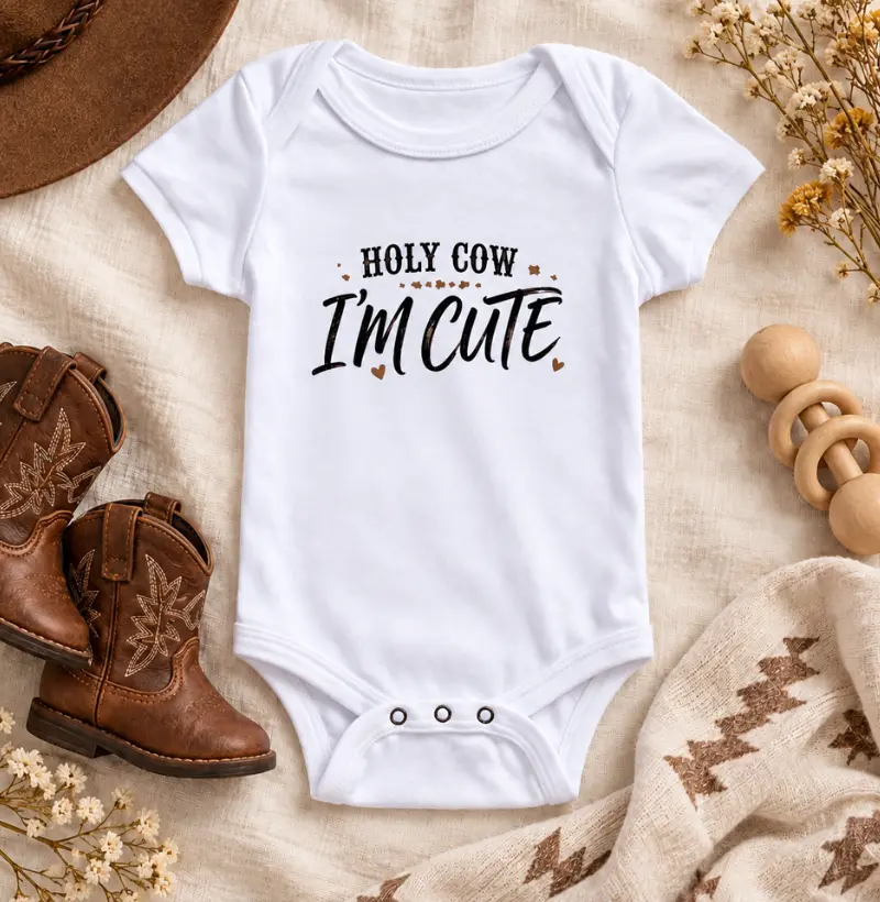 Country Holy Cow I’m Cute Lil’ Dustler 100% Algodão