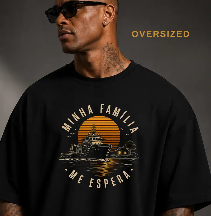 Minha família me espera - Camiseta Oversized