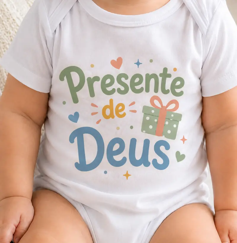 Body Bebê Cristão Presente de Deus