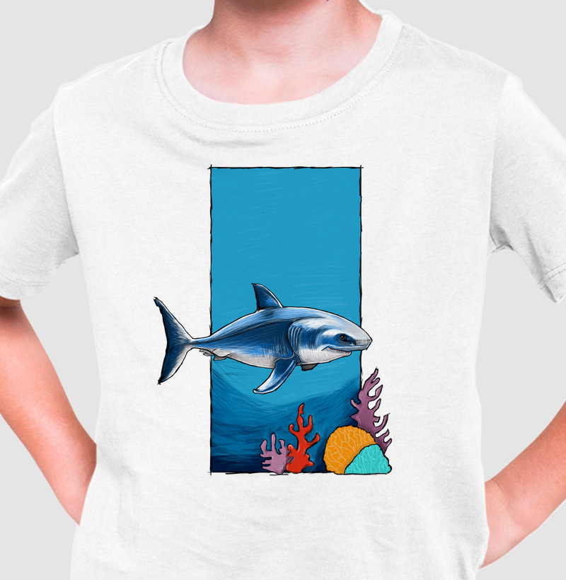 Camiseta Infantil Tubarão