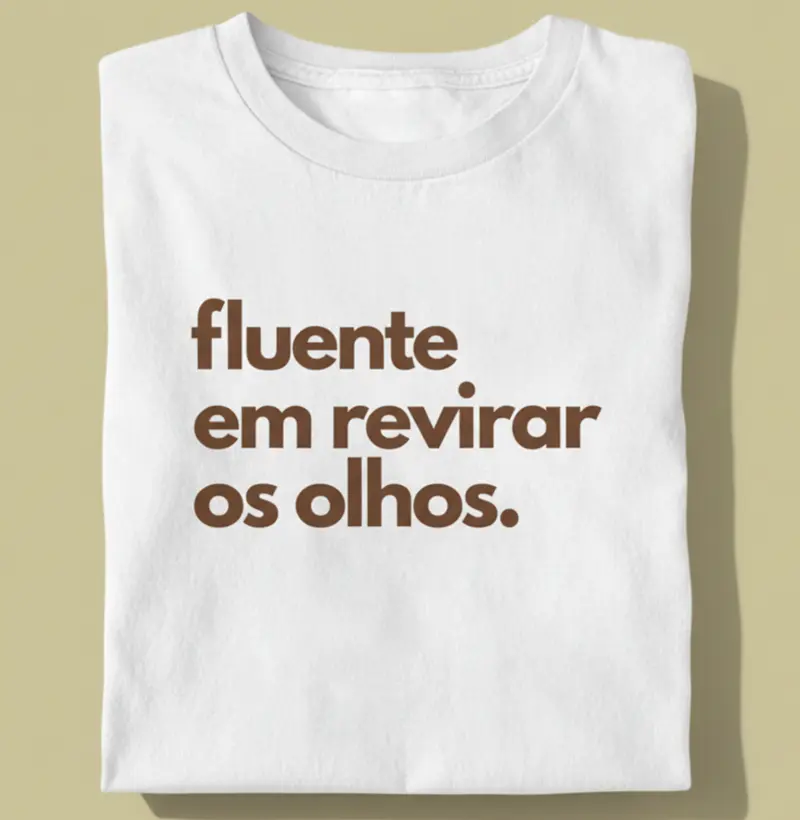 Fluente em revirar os olhos