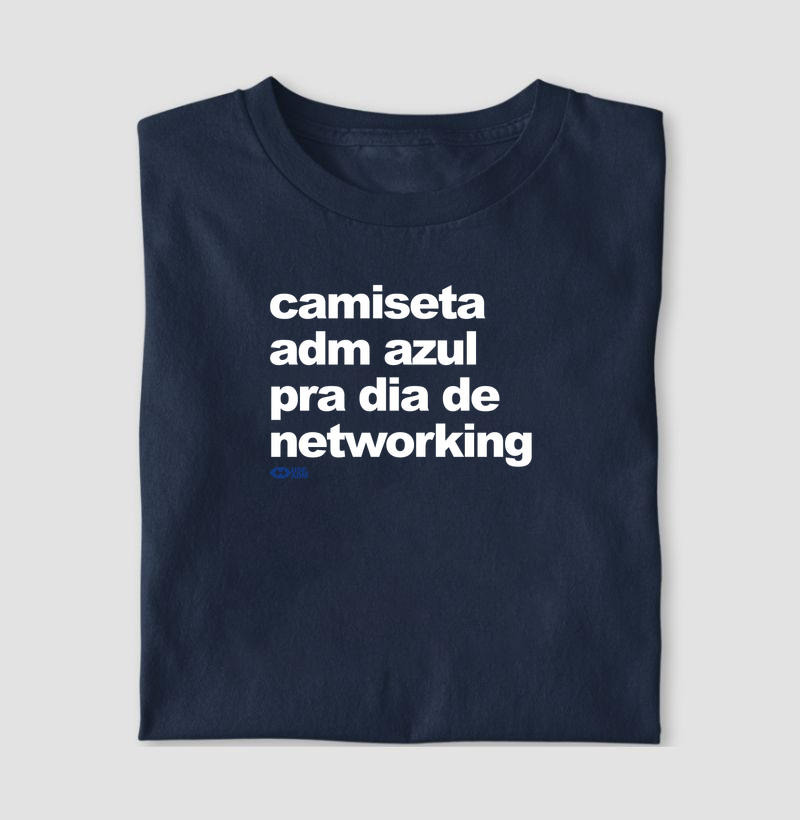 Camiseta azul para dia de networking