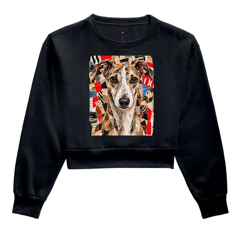 Whippet Magazine Collage - Cropped Moletom