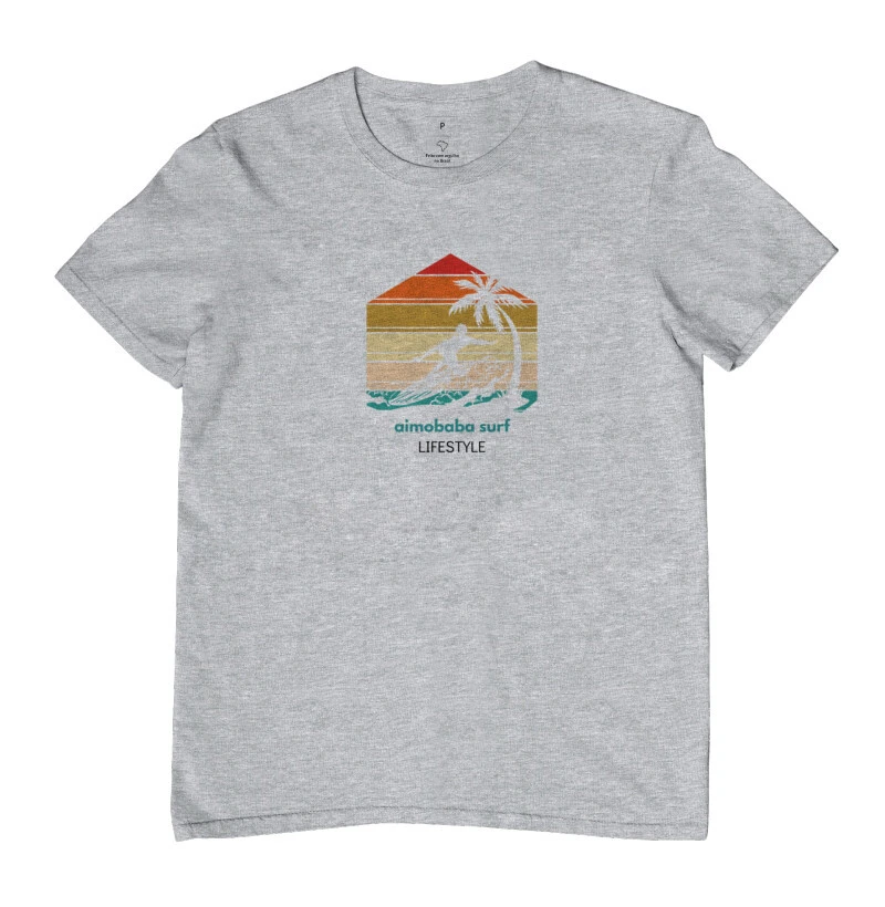 Camiseta Aimobaba Surf masculina cinza mescla