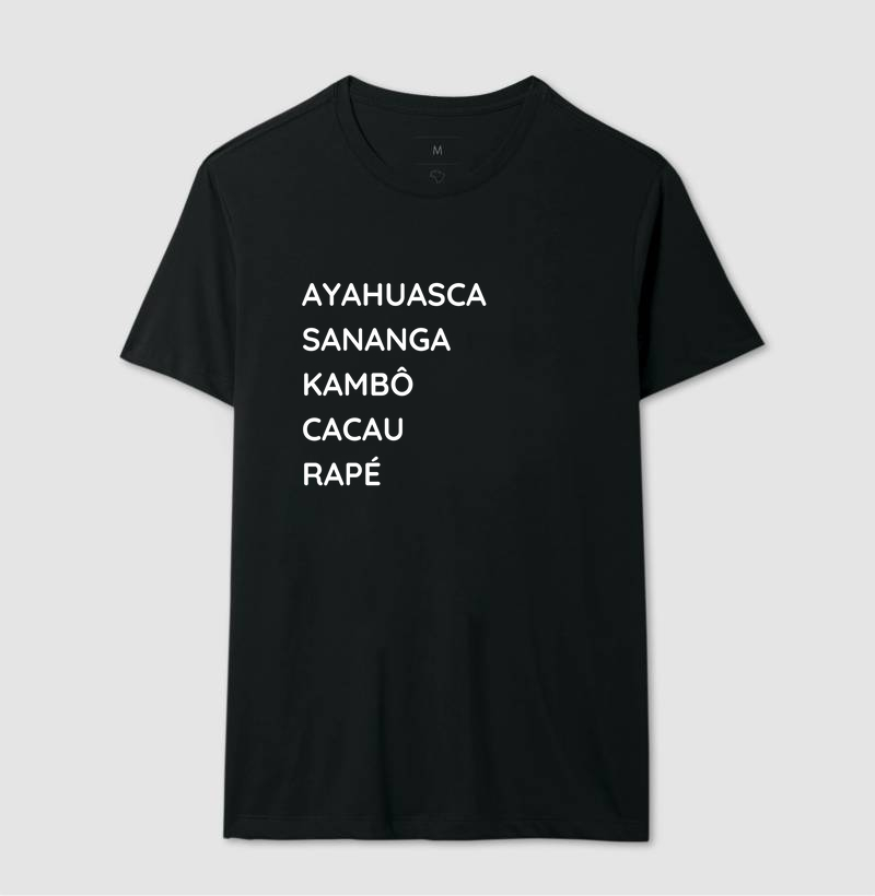 Camiseta com estampa "medicinas da floresta"- 100% algodão