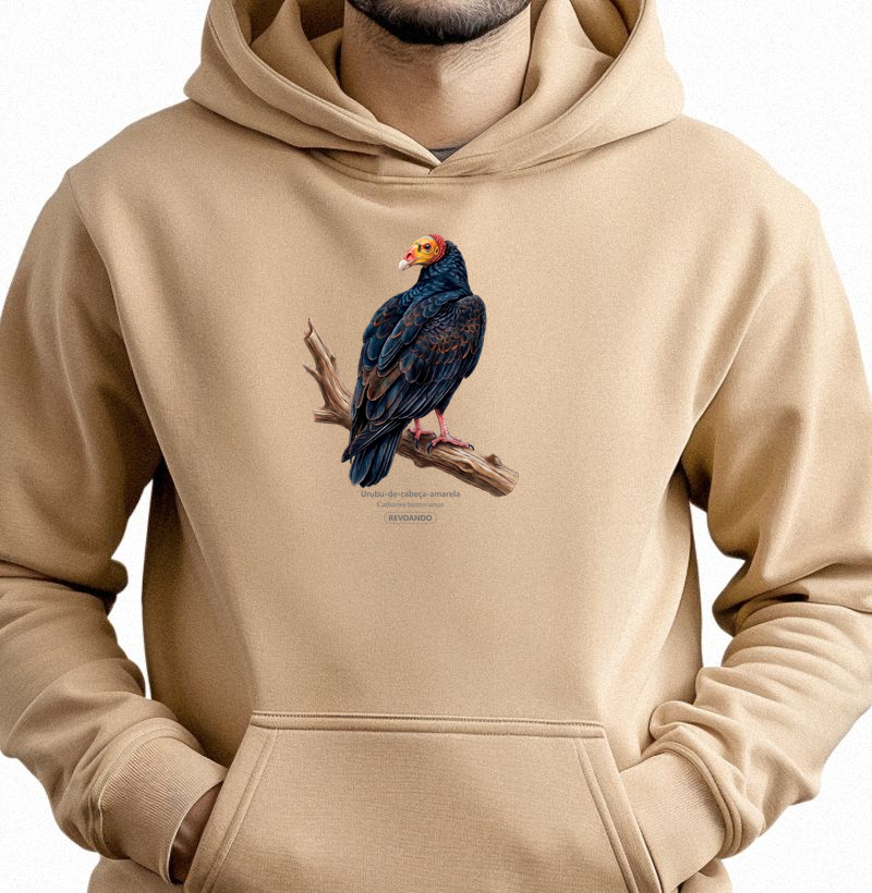 Traços Alados - Urubu-de-cabeça-amarela - Moletom Hoodie
