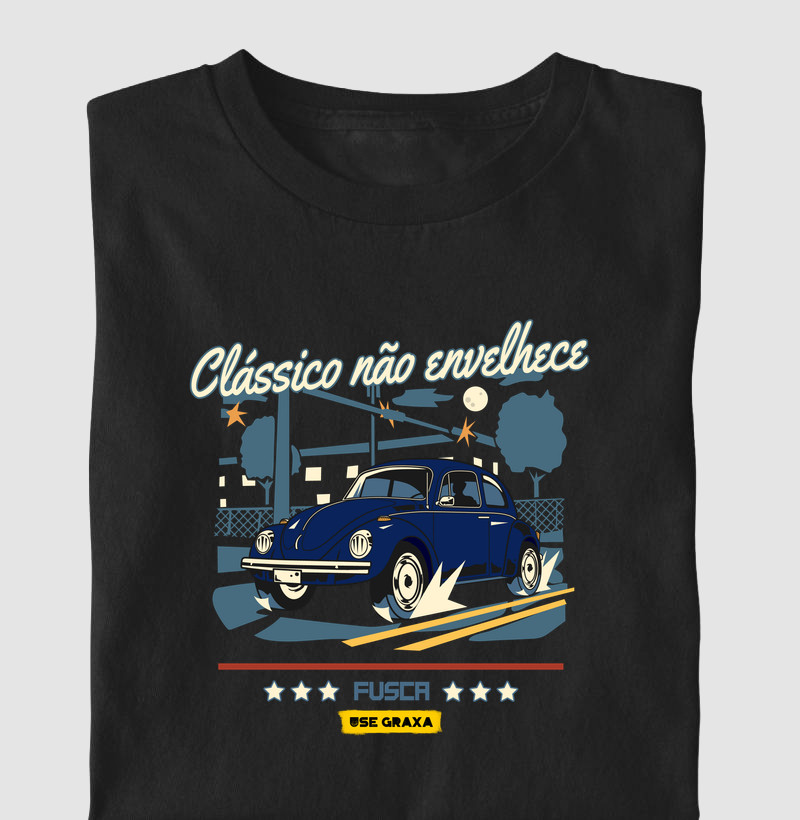 Fusca Clássico não Envelhece Azul Noturno