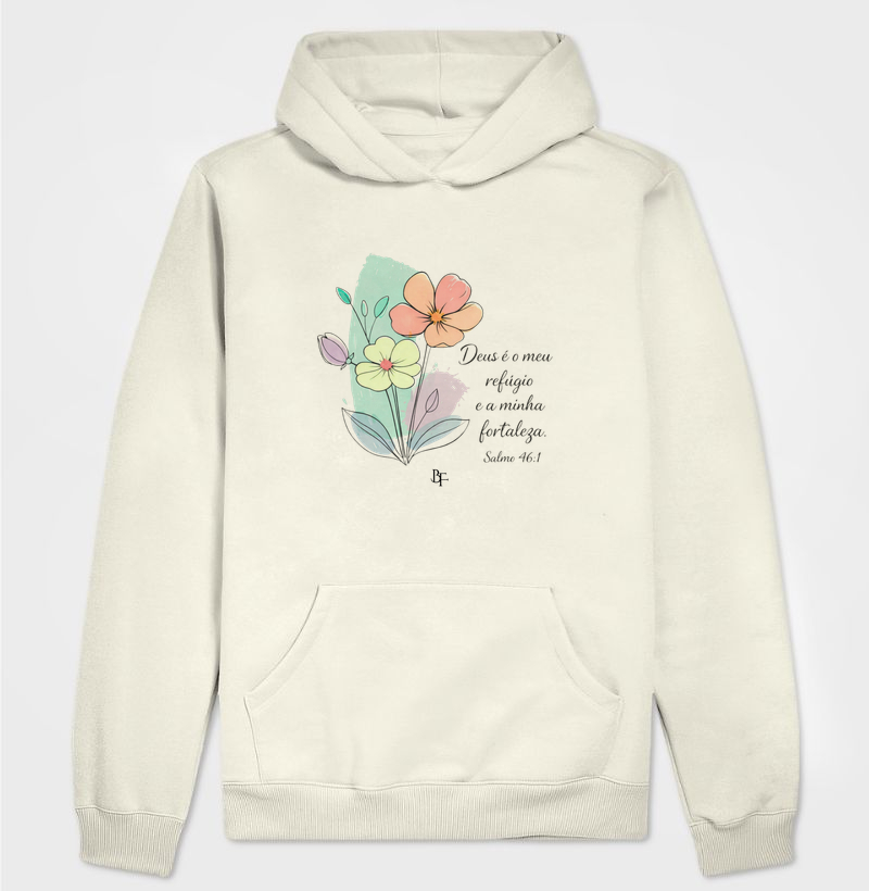Deus é o meu refúgio e a minha fortaleza - Hoodie Moletom
