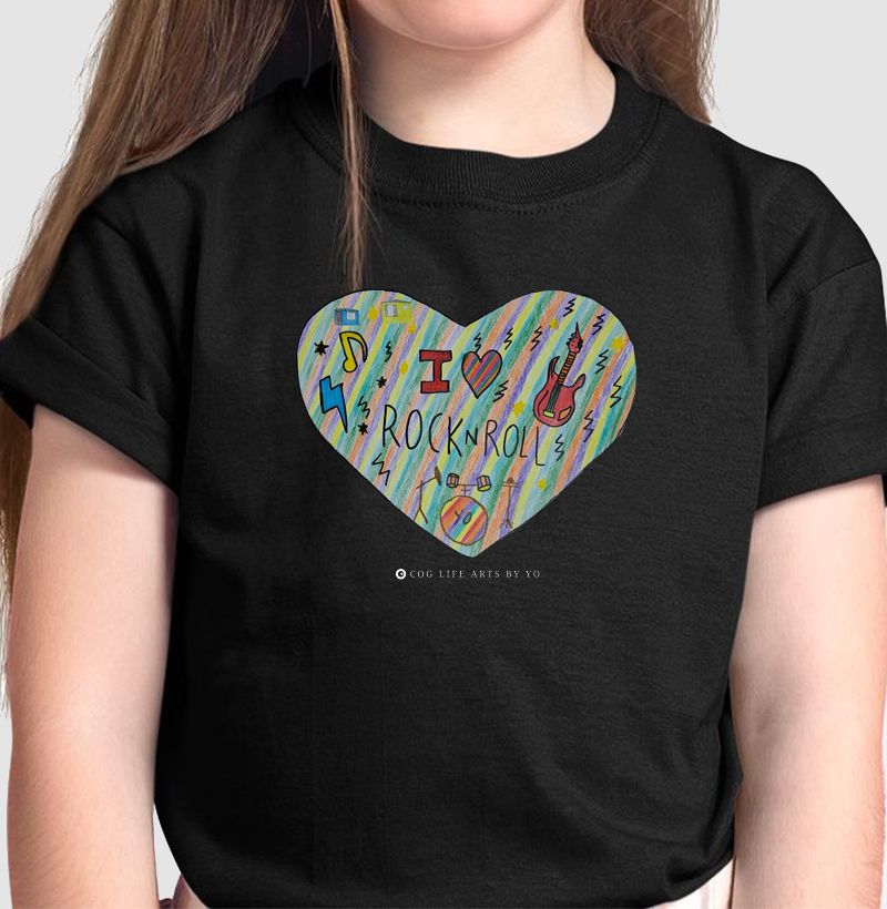 Camiseta Infantil I Love Rock and Roll by Johannes Cruzué